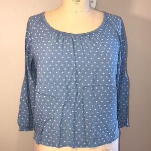 LOFT Blue Flowered Blouse